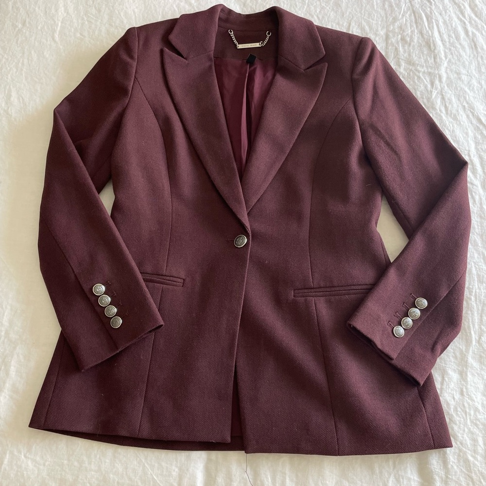 White House Black Market Corpcore Signature Blazer In Burgundy